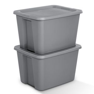 Contenitori di Plastica per Stoccaggio con Coperchi a Scatto, 18 Galloni, Grigio, 1 Pezzo, Modello D0100XFXZMU - Product Image 1