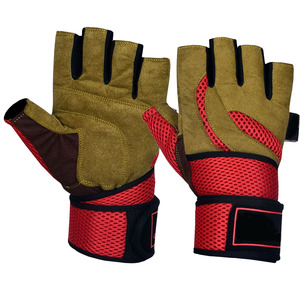 Guantes Deportivos Personalizados de Alta Calidad, Medios Dedos, Color Rojo Oliva, Malla Transpirable, Correa Ajustable para la Muñeca, para Gimnasio y Entrenamiento - Product Image 1