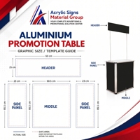 Comptoir d'exposition promotionnel haut de gamme en aluminium, 360 mm x 700 mm x 1780 mm, pour stand, exposition, supermarché - Fournisseur Malaisie