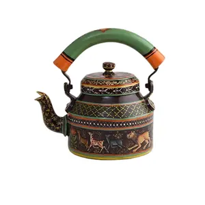 Aluminum Printed Indian Traditional Tea Kettle, Shape: Round, Manufacturer and Exporters