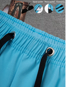 Men s Solid Color Satin Shorts Elastic Waist Breathable Casual Wear <b>Mid</b> Rise 100% Polyester Woven Fabric Double <b>Layer</b> Shorts - Product Image 4