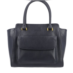 Bolso de Mano Clásico de Cuero Negro para Mujer, Bolso Tote Estructurado Premium con Compartimento Frontal con Solapa, Listo para Venta al Por Mayor - Product Image 4