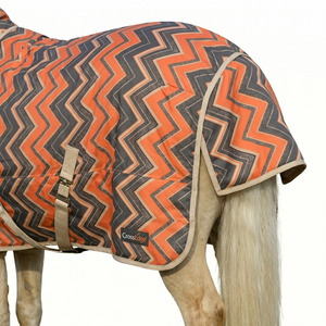 Couverture équestre respirante CrossEdge, tapis de cheval à imprimé géométrique, couverture anti-mouches pour cheval avec coque extérieure respirante et coupe-vent - Product Image 4