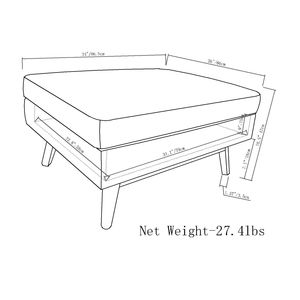 Owen Slate Grey Coffee Table <b>Storage</b> Ottoman Stylish <b>Stools</b> & Ottomans - Product Image 6