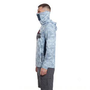 Camisa de Pesca con Capucha para Hombre, de Secado Rápido, en Poliéster y Spandex, con Diseño de Camuflaje y Malla Transpirable - Product Image 3