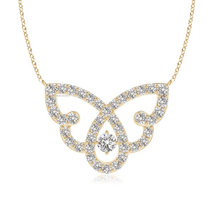 Pendentif Papillon en Diamant de Laboratoire Taille Ronde de Créateur Or 10K 14K 18K Argent 925 935 Bijou Tendance pour Mariage et Fête - Product Image 2
