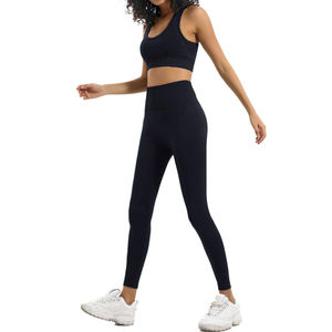 Ropa deportiva con logo personalizado para mujer, conjunto de yoga de dos piezas de cintura alta para fitness, bra y leggings, conjuntos de yoga personalizados - Product Image 3