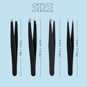 Juego de 4 Pinzas para Cejas de Acero Inoxidable, Recortador de Cejas, Pinza para Extensión de Pestañas, Herramientas de Belleza para Maquillaje y Reparación de Pestañas - Product Image 2
