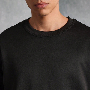 เสื้อยืดผู้ชายแขนสั้นสีดำเรียบง่าย สไตล์ลำลอง ผ้าฝ้าย ทรงหลวม วินเทจ โอเวอร์ไซส์ ใส่ได้ทุกวัน ทรงบ็อกซี่ - Product Image 2