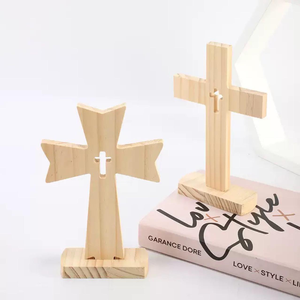 Set de Manualidades de Madera de Pino con Cruz, Estilo Étnico Ecológico para Decoración de Iglesia, Halloween y Ambiente Espeluznante - Product Image 1