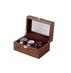 Boîte à montre en bois massif, bois d'acacia, boîte à bijoux rectangulaire, boîte cadeau polyvalente, boîte à montre simple en bois avec un design classique - Product Image 6