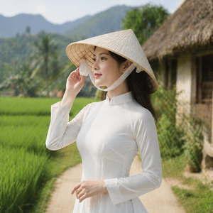 Premium Vietnamese Sombrero <b>Bamboo</b> <b>Straw</b> Sun Hat Adjustable Lightweight Breathable Rice Hat Traveling Summer Outdoor Use Hand - Product Image 4