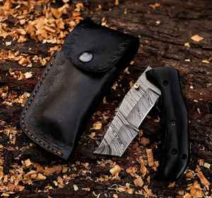 Navaja Plegable de Acero de Damasco, Hecha a Mano, con Filo de Cuchilla, Calidad Personalizable, para Uso Diario, Profesional, Forjada a Mano, Grado Industrial - Product Image 4