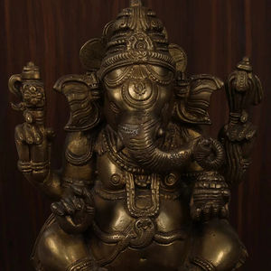 Ídolo de Ganpati en Latón - Arte Artesanal de Alta Calidad para Decoración del Hogar, para Celebraciones de Ramadán y Bodas - Product Image 1