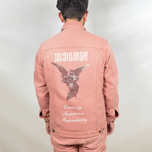 Veste en jean personnalisée en gros, respirante, tendance, style streetwear, service OEM, veste en jean unie teinte pour homme - Product Image 6