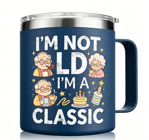 Regalos Creativos para <span class=keywords><strong>Cumpleaños</strong></span> Número 50/<span class=keywords><strong>60</strong></span>/70, Taza de Navidad de Acero Inoxidable Azul Marino de 14 oz Resistente a Roturas para Personas Mayores, Abuelos - Product Image 6