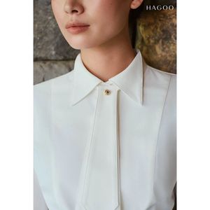 เสื้อเชิ้ตผู้หญิงแขนยาวแบบหรูหรา คอเสื้อผูกได้ ถอดออกได้ ผ้าฝ้ายเนื้อนุ่ม ระบายอากาศได้ดี เหมาะสำหรับใส่ทำงานหรือไปโรงเรียน รุ่น A8017 - Product Image 5