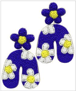Boucles d'oreilles artisanales premium en perles en forme de tranches d'agrumes, jaunes et blanches, bijoux tendance pour femmes aux prix les plus bas par NEHA ENTERPRISES - Product Image 5