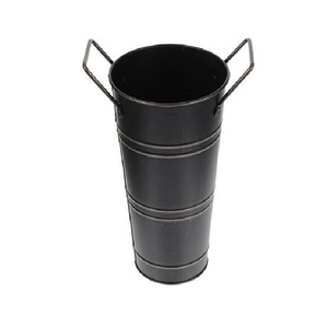 Fresh Arrival Multi-Purpose Vintage Farmhouse Style <b>Chrome</b> Plated Galvanized Iron Flower Pot Vase Buckets Storage - Product Image 5