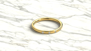 Anillo de Boda Moderno de Oro de 18K con Diamantes Brillantes Redondos, Anillo de Eternidad Minimalista Apilable, Regalo de Joyería Unisex para Hombres y Mujeres - Product Image 3