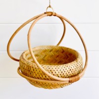 Cesta de pendurar em rattan para plantas, suporte cesto de flores salgueiro, planejadores, uso ao ar livre e ambientes internos