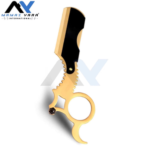 Gold Plated Professional Barber Straight <b>Razor</b> Single Ring Straight Edge Shaving <b>Razor</b> for <b>Men</b> Premium Grooming Tool with Custom - Product Image 1