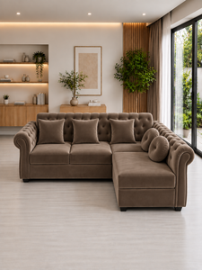 Sofá Modular Emerald Origin con Botones Decorativos, Respaldo Acolchado Ecológico, Brazos Enrollados, Diseño Contemporáneo para Sala de Estar/Apartamento - Product Image 5
