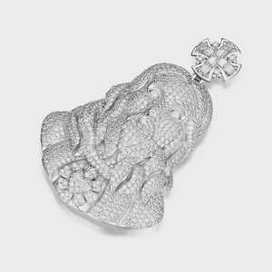 Colgante de Cabeza de Jesús Iced Out, Estilo Rapper Bling Hip Hop, con Moissanita VVS, Plata 925, Colgante Personalizado con Engaste, Colgante de Fe Religiosa - Product Image 4