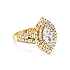 REYES Anillo de compromiso solitario de oro amarillo de 14 quilates con diamante de corte marquesa de 1.65 quilates cultivado en laboratorio para mujer, joyería fina. - Product Image 2