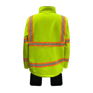 Veste de travail imperméable en polaire polyester classe 2 à prix abordable OEM avec poches porte-outils et bandes réfléchissantes pour la visibilité nocturne - Product Image 5