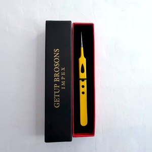 แหนบดึงขนตา Getup Brosons Impex Precision สแตนเลสเคลือบสีเหลือง ป้องกันแม่เหล็ก ป้องกันไฟฟ้าสถิต ปลายเรียบ 10 มม. - Product Image 1