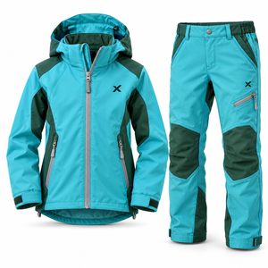 Ropa de Senderismo Personalizada para Jóvenes y Niños |   Trial Aqua Deep Forest Seis Variaciones de Color |   Ropa de Senderismo |   Chaqueta y Pantalón | - Product Image 1