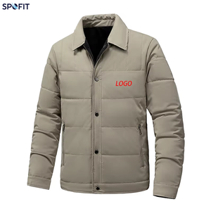 Men's Casual Thickened <b>Reversible</b> Padded Jacket Warm Lined Lightweight Breathable Windproof Eco-Friendly Winter <b>Coat</b> Stand - Product Image 1