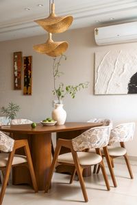 Juego de Comedor Moderno de Madera de Teca, Sillas Tapizadas Contemporáneas, Muebles de Lujo para Casa o Villa - Product Image 2