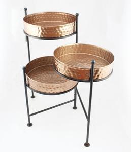 Pot de plante rond minimaliste en métal avec support amovible pour la décoration intérieure moderne - Product Image 5