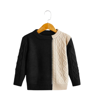 Pull en coton pour enfants, fabrication OEM, doux, respirant, tricot écologique, pull chaud avec poche avant, approvisionnement en gros pour l'hiver - Product Image 3