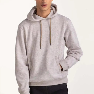 Sweat-shirt à capuche zippé noir pour homme, coupe classique, décontracté, pour l'automne, 100% coton tricoté, couleur unie - Product Image 1