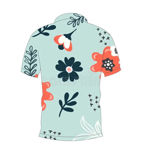 Polo pour homme à imprimé floral bleu clair, motif floral corail marine, décontracté, été, manches courtes, chemise de golf - Product Image 5