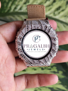 นาฬิกาเพชรหรู Pragalbh Jewels ประดับเพชรโมอิสซาไนต์แบบพาเว่ ตัวเรือนสแตนเลส สำหรับผู้ชายและผู้หญิง - Product Image 1