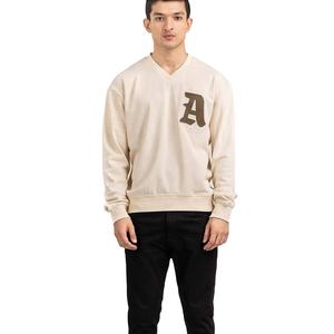 Sweat-shirt surdimensionné en polyester/coton en forme de V pour hommes, unisexe, solide, imprimé XS, brodé, broderie vierge - Product Image 1