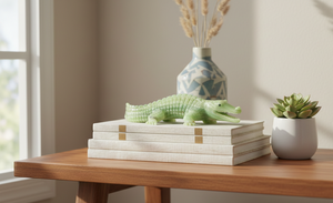 รูปปั้นจระเข้แกะสลักด้วยมือจากหินออนิกซ์สีเขียว งานแกะสลักสัตว์จากหินธรรมชาติ ของตกแต่งบ้าน ของขวัญ - Product Image 3