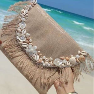 Sac en jute fait main, artisanal, tendance, écologique, portable, géométrique, prix usine - Product Image 4