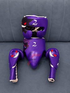 Wholesale New Unique Design Professional Fly Boxing Set Customise High Quality Original Leather Fly Boxing <b>Gloves</b> Head Groin Set - Product Image 3