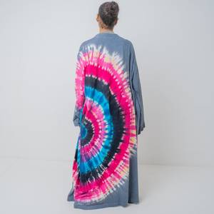 Kimono de dernière génération, taille unique, avec ceinture, magnifique kimono en tissu rayonne, design tie-dye fait main, robe kimono pour femmes - Product Image 5