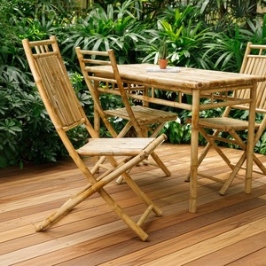 Modern Convertible Bamboo Dining Chair and <b>Table</b> Set Foldable Legs <b>Wood</b> <b>Outdoor</b> Patio Garden Furniture From Hanoi - Product Image 2