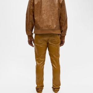 กางเกงหนังผู้ชายขายดี ดีไซน์ล่าสุด ขายส่ง รับออกแบบโลโก้ กางเกงหนังผู้ชาย วัสดุคุณภาพดี - Product Image 5