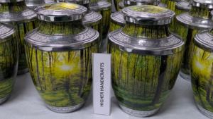 Forest Serenity Metal Cremation <b>Urn</b> - <b>Large</b> Adult Funeral <b>Urn</b> for Ashes - Manufacturer Wholesale Memorial <b>Urns</b> Supplies - Product Image 4