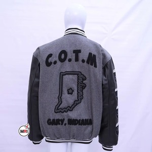 Premium Embroidered Letterman Varsity <b>Leather</b> <b>Jacket</b> for Men Custom Wool <b>Leather</b> OEM ODM Manufacturer Sample Service Available - Product Image 2