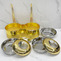 Plat à chafing de luxe doré 16L grande capacité en acier inoxydable avec couvercle en verre pour buffet, hôtel, banquet, mariage