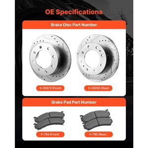 2002-2006 Chevrolet Avalanche 2500 (8 STUD) & 2002-2004 Chevrolet Silverado 2500 Front & Rear Brake <b>Kit</b> Compatible with <b>Model</b> - Product Image 4